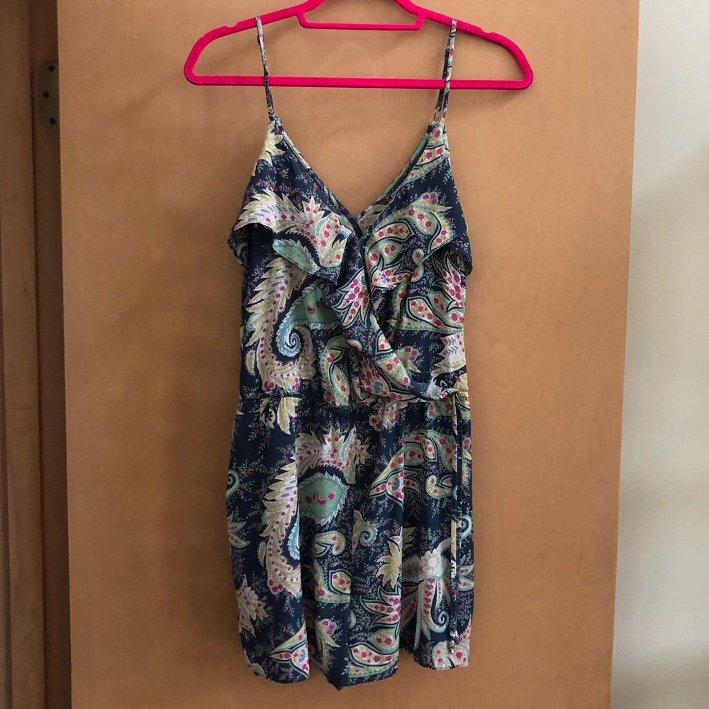 American Eagle Blue Paisley Patterned Romper